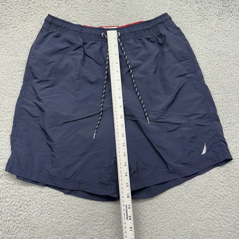 Nautica VDR‎ 693 311 Mens Size Medium Swim Trunks Shorts Blue Nylon / Polyester